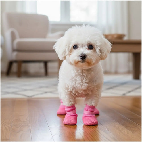 4Pcs Dog Boots Set, Anti-Slip Soft Sole Durable Pet Shoes, Waterproof for Shiba Inu Bichon Frise Corgi Poodle Other Dogs, Rainy Day Pet Shoes