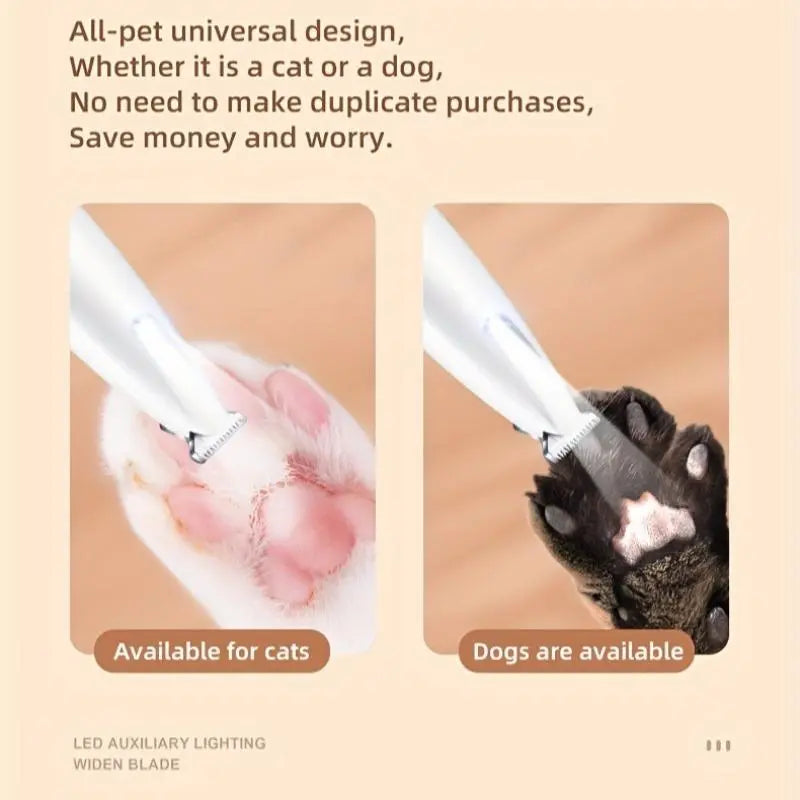 Rechargeable Pet Hair Trimmer Kit, 1 Count Pet Grooming Clipper with LED Light, High Quality Trimmer, Pet Multi-Part Clipper for Dogs & Cats, Pet Grooming Tool, Pet Care, Hair Trimmer Set