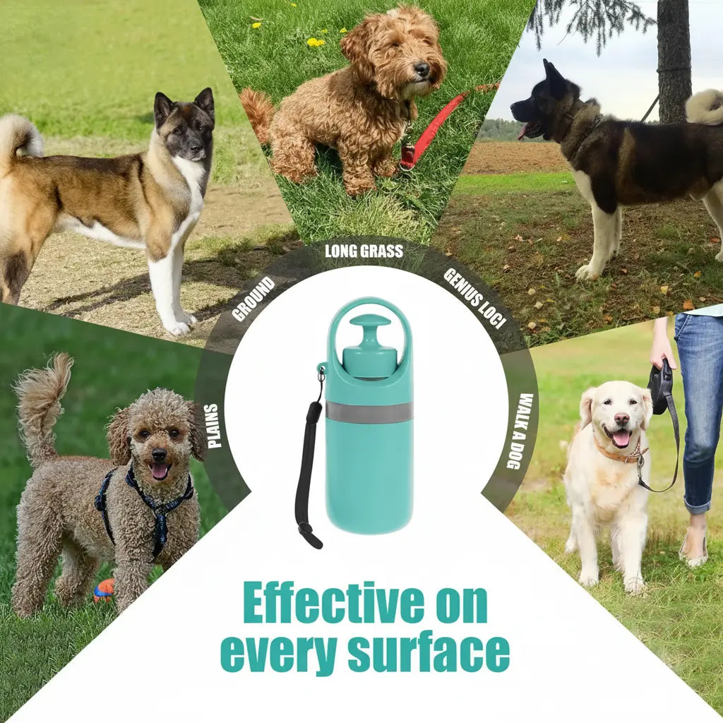 UFORU Portable Pet Poop Scooper with 6 Count Dog Waste Bag Holder & Dispenser for Outdoor Use Compact Design Essential Pet Supplies