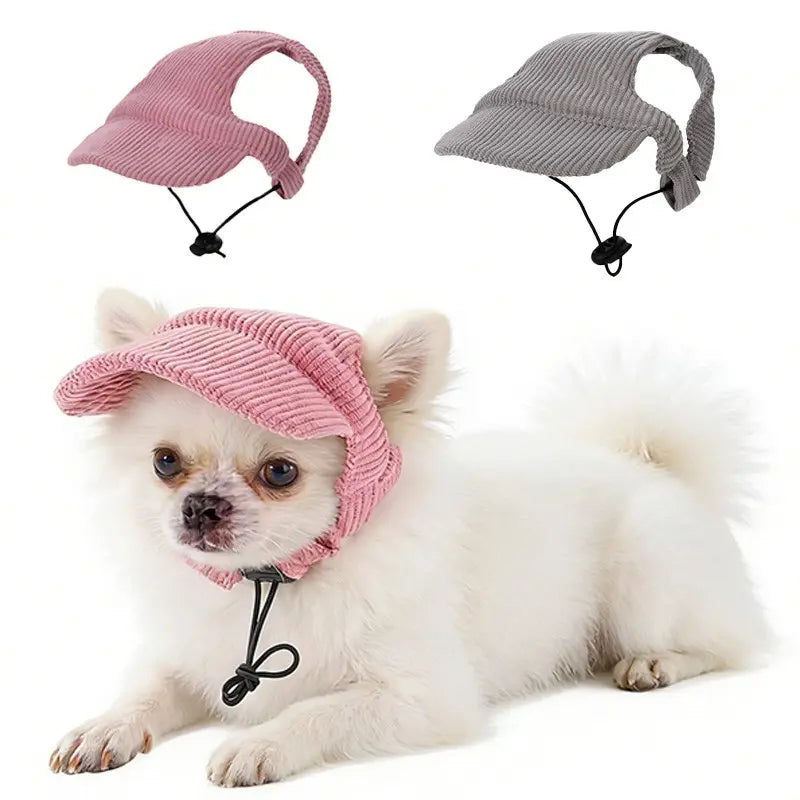Pet Baseball Cap Hat for Dogs, Puppy and Cats, Adjustable Drawstring, Ear-Exposed Design, Outdoor Sun Protection, Small Dog Accessory, Multiple Colors Available
