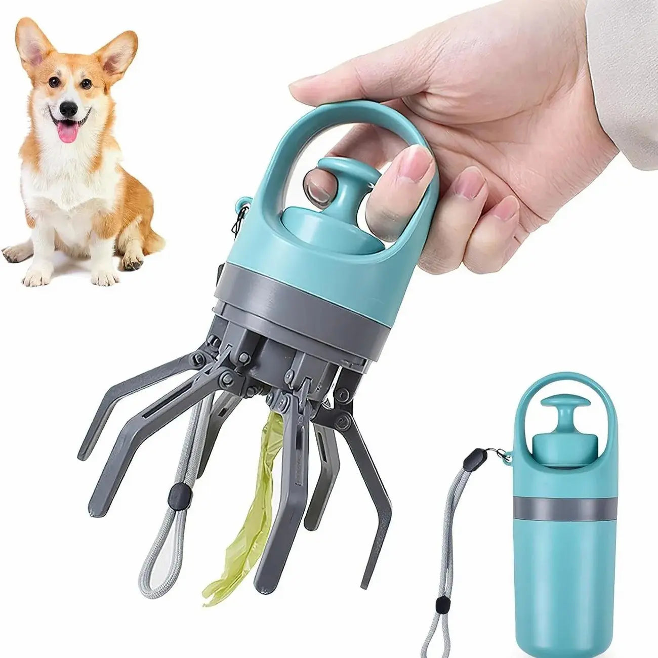 UFORU Portable Pet Poop Scooper with 6 Count Dog Waste Bag Holder & Dispenser for Outdoor Use Compact Design Essential Pet Supplies