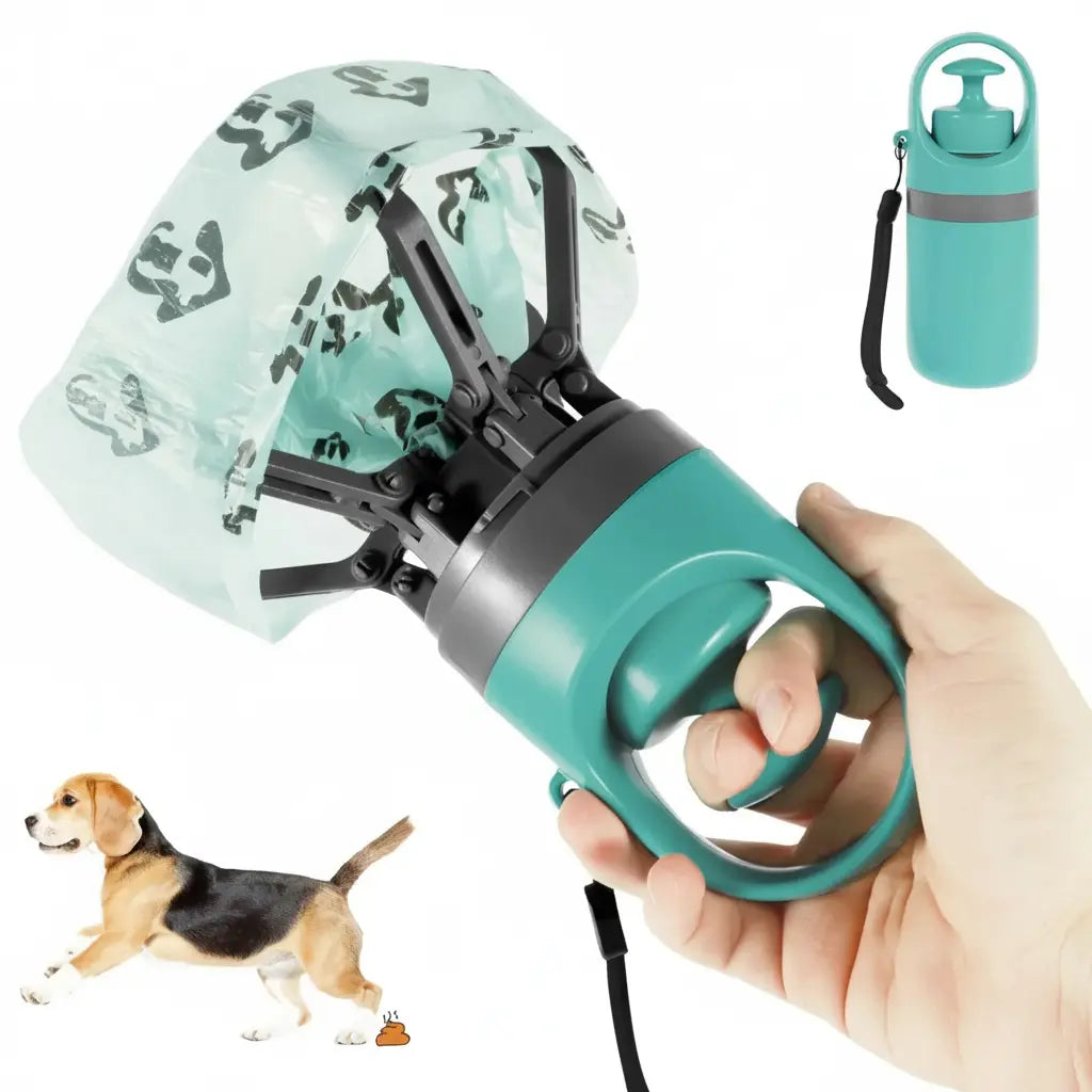 UFORU Portable Pet Poop Scooper with 6 Count Dog Waste Bag Holder & Dispenser for Outdoor Use Compact Design Essential Pet Supplies