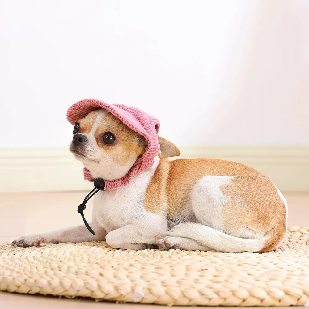 Pet Baseball Cap Hat for Dogs, Puppy and Cats, Adjustable Drawstring, Ear-Exposed Design, Outdoor Sun Protection, Small Dog Accessory, Multiple Colors Available